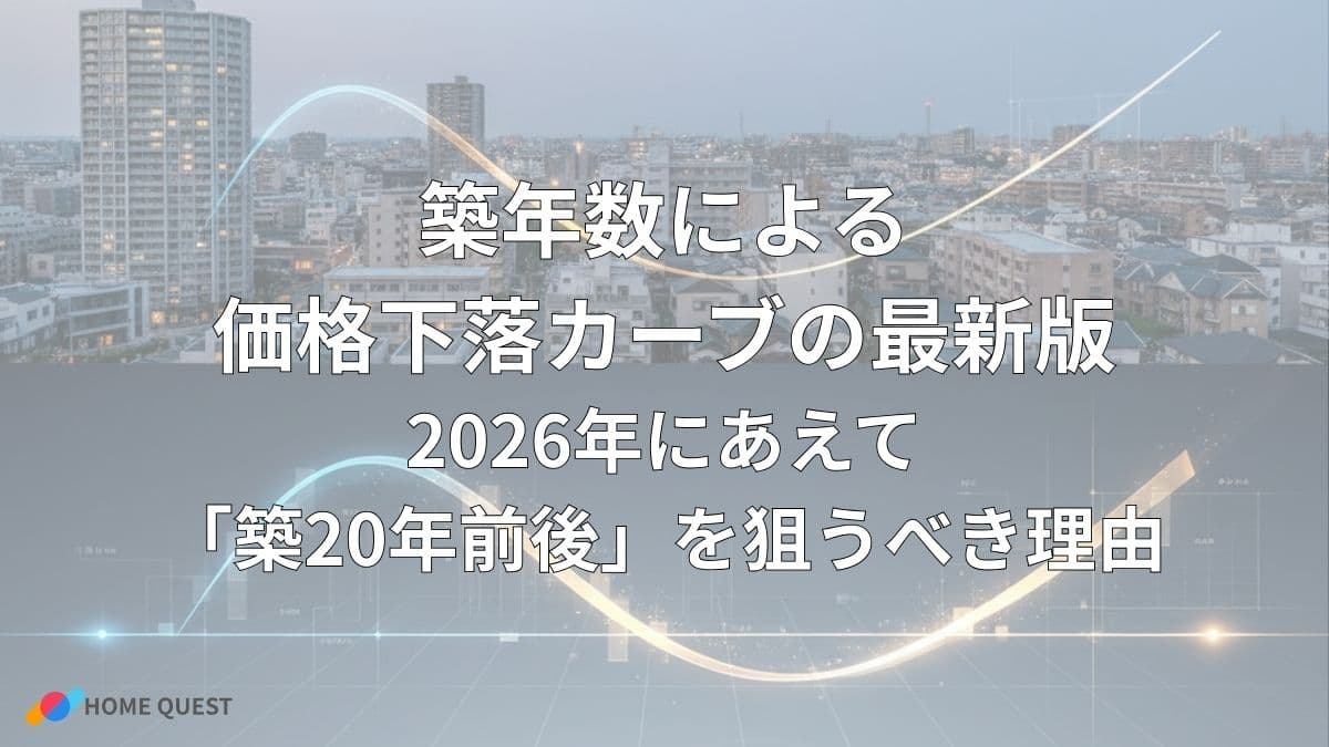 築年数による価格下落カーブの最新版：2026年にあえて「築20年前後」を狙うべき理由