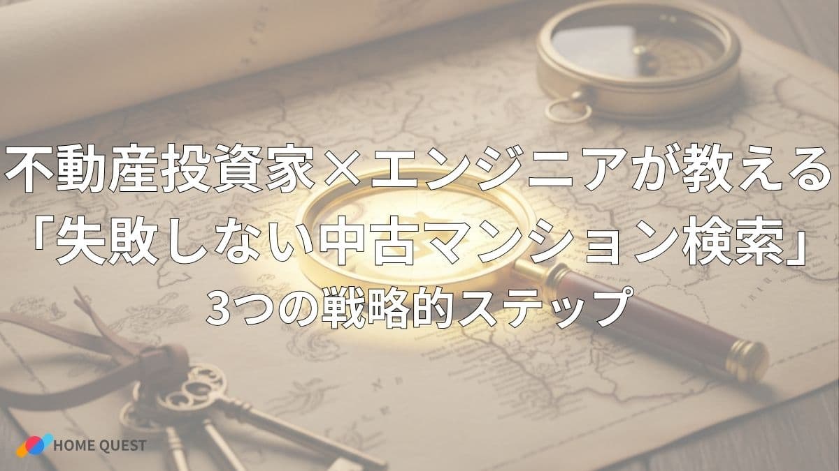 不動産投資家×エンジニアが教える「失敗しない中古マンション検索」3つの戦略的ステップ